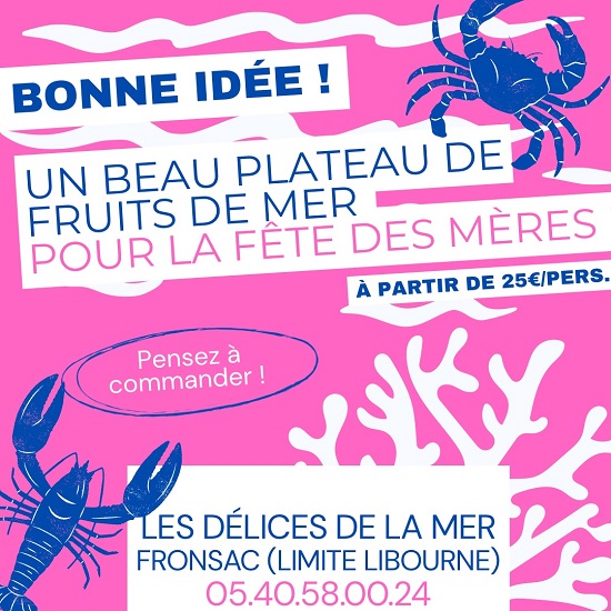 Bleu Fruits de mer Poissonnerie Publication Instagram Illustratif Rétro